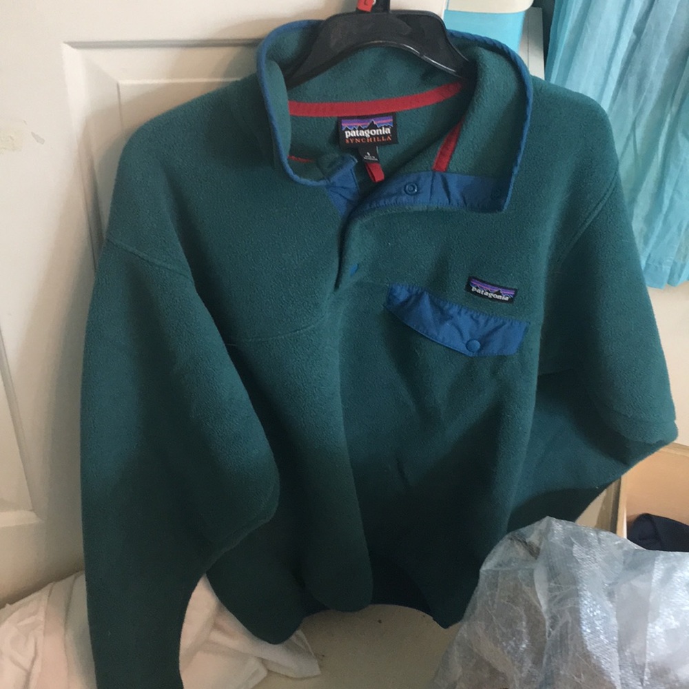 green Patagonia fleece